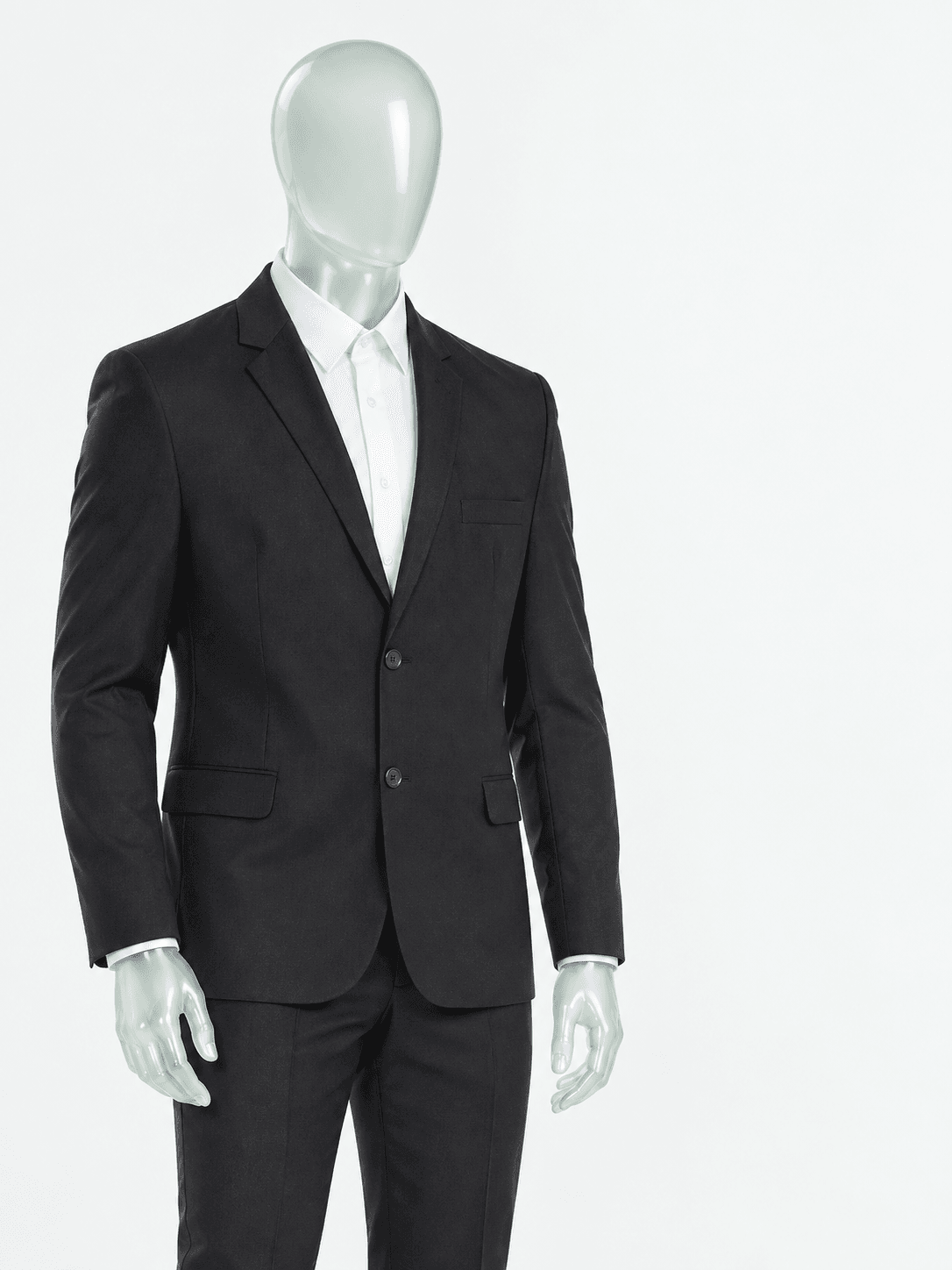 Vestimentas da linha Work Wear — administrativo em manequim de vidro fosco