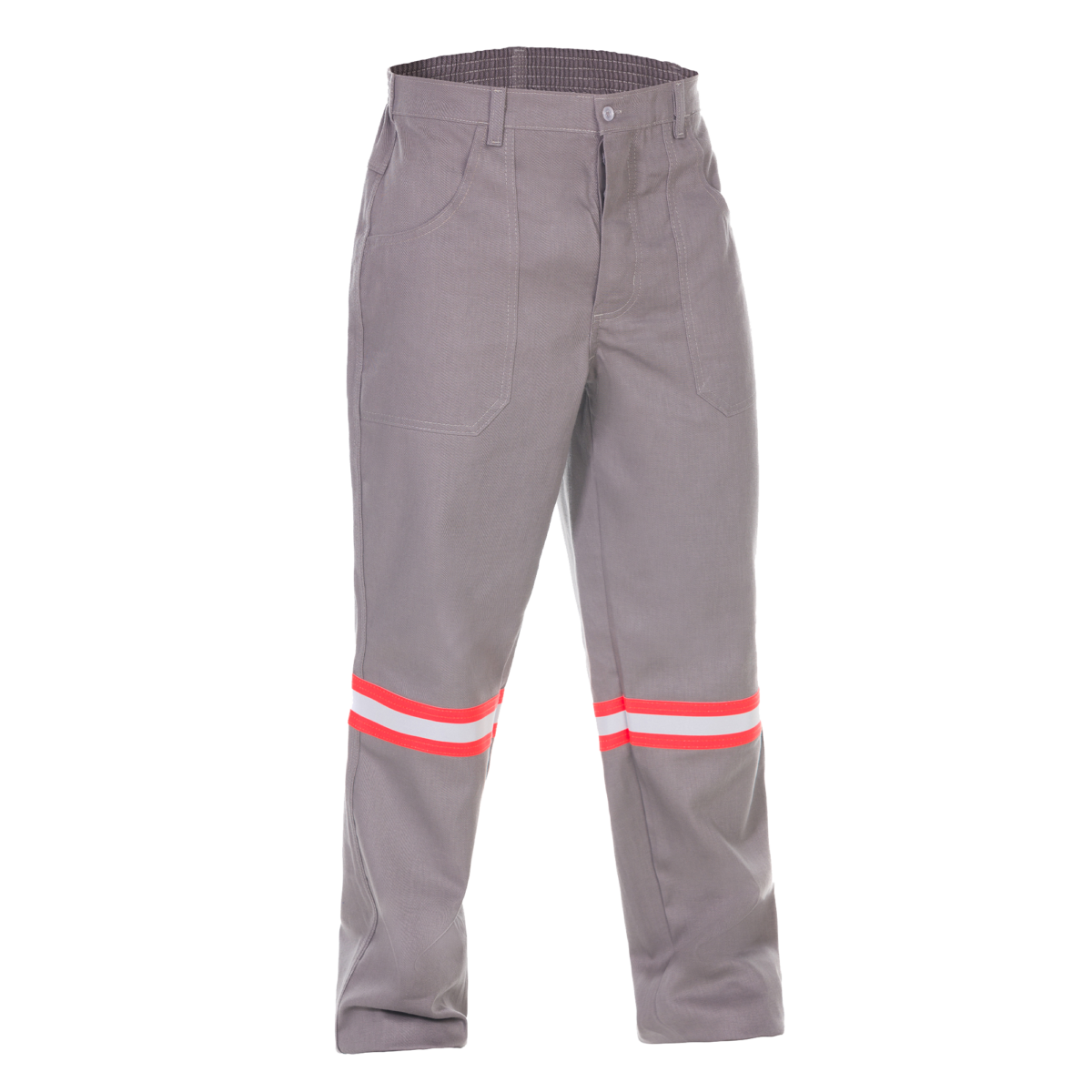 Calça para Eletricista NR10 FR - Cinza Com Faixa