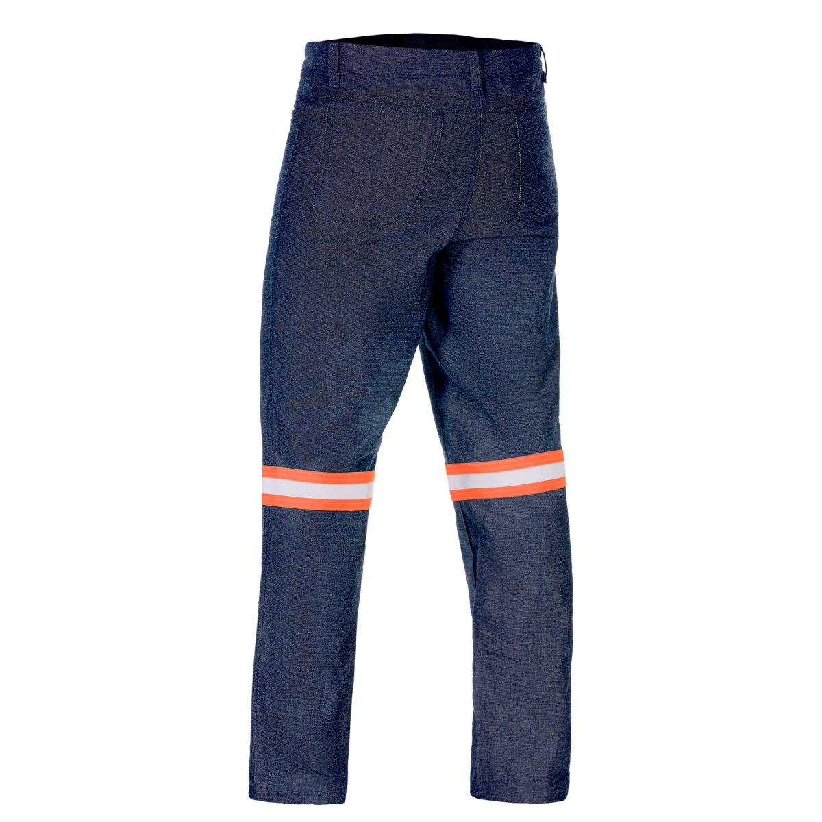 Calça Jeans Operacional - Azul Marinho Com Faixa Laranja - Image 2